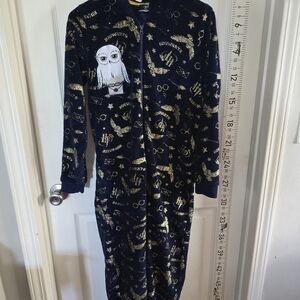 Disney Kids Navy Blue and Gold Harry Potter Onesie Pajamas